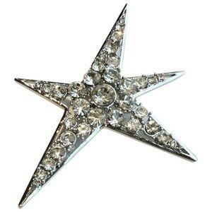 NWT Large crystal modernist star brooch pin